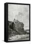 The Rock of the Exiled in Jersey, 19th Century-Fortune Louis Meaulle-Framed Stretched Canvas