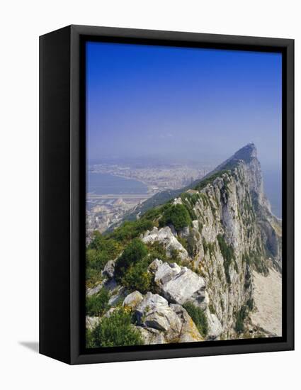 The Rock's Peak, Gibraltar, Bay of Algeciras, Mediterranean Sea, Europe-Charles Bowman-Framed Stretched Canvas