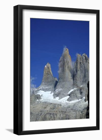 The rock towers that give the Torres del Paine range its name, Torres del Paine National Park, Pata-Alex Robinson-Framed Photographic Print