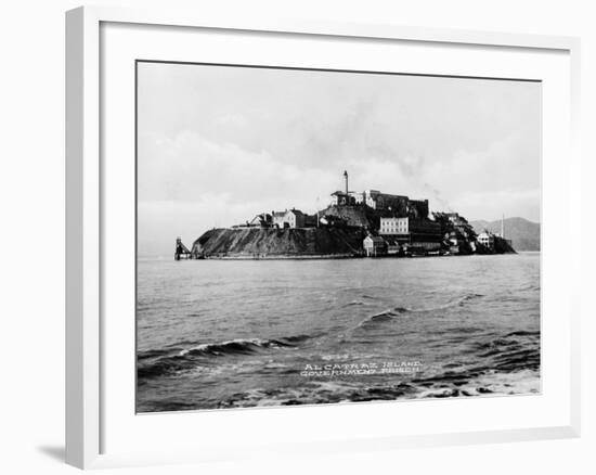 The Rock' United States Penitentiary on Alcatraz Island in San Francisco Bay California, Ca. 1940s-null-Framed Photo