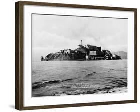 The Rock' United States Penitentiary on Alcatraz Island in San Francisco Bay California, Ca. 1940s-null-Framed Photo