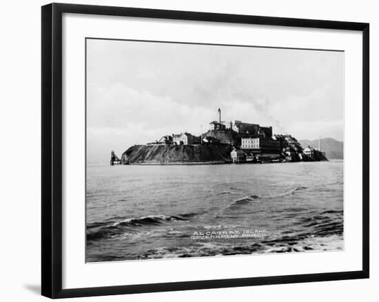 The Rock' United States Penitentiary on Alcatraz Island in San Francisco Bay California, Ca. 1940s-null-Framed Photo