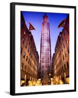 The Rockefeller Center with Christmas Decoration at Nightfall-Philippe Hugonnard-Framed Premium Photographic Print