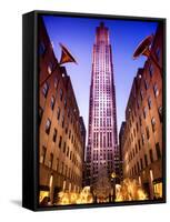 The Rockefeller Center with Christmas Decoration at Nightfall-Philippe Hugonnard-Framed Stretched Canvas