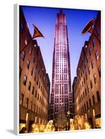 The Rockefeller Center with Christmas Decoration at Nightfall-Philippe Hugonnard-Framed Photographic Print