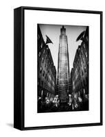 The Rockefeller Center with Christmas Decoration at Nightfall-Philippe Hugonnard-Framed Stretched Canvas