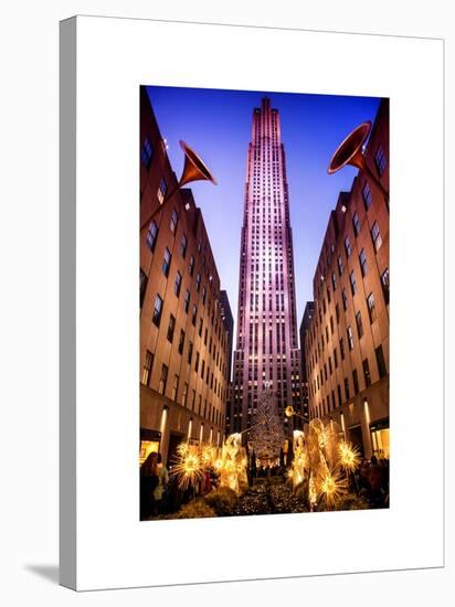 The Rockefeller Center with Christmas Decoration at Nightfall-Philippe Hugonnard-Stretched Canvas