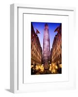 The Rockefeller Center with Christmas Decoration at Nightfall-Philippe Hugonnard-Framed Art Print