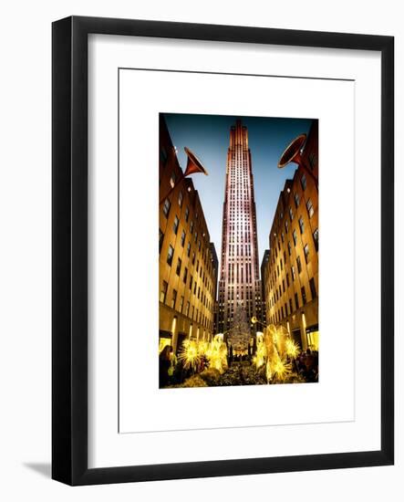 The Rockefeller Center with Christmas Decoration at Nightfall-Philippe Hugonnard-Framed Art Print