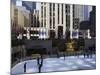 The Rockefeller Center with Famous Ice Rink in the Plaza, Manhattan, New York City, USA-Amanda Hall-Mounted Photographic Print