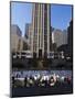 The Rockefeller Center with Ice Rink in the Plaza, Manhattan, New York City, USA-Amanda Hall-Mounted Photographic Print