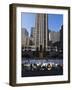 The Rockefeller Center with Ice Rink in the Plaza, Manhattan, New York City, USA-Amanda Hall-Framed Photographic Print