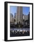 The Rockefeller Center with Ice Rink in the Plaza, Manhattan, New York City, USA-Amanda Hall-Framed Photographic Print