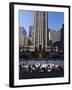 The Rockefeller Center with Ice Rink in the Plaza, Manhattan, New York City, USA-Amanda Hall-Framed Photographic Print