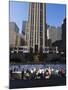 The Rockefeller Center with Ice Rink in the Plaza, Manhattan, New York City, USA-Amanda Hall-Mounted Photographic Print