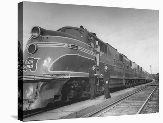 The Rocket Sitting at the Rock Island Train Station-Sam Shere-Stretched Canvas