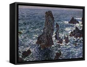 The Rocks in Belle-Ile (Pyramides De Port-Coton, Mer Sauvag), 1886-Claude Monet-Framed Stretched Canvas