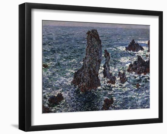 The Rocks in Belle-Ile (Pyramides De Port-Coton, Mer Sauvag), 1886-Claude Monet-Framed Giclee Print