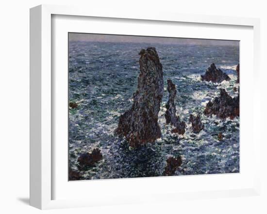 The Rocks in Belle-Ile (Pyramides De Port-Coton, Mer Sauvag), 1886-Claude Monet-Framed Giclee Print