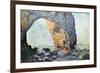 The Rocky Cliffs of ?retat (La Porte Man)-Claude Monet-Framed Art Print