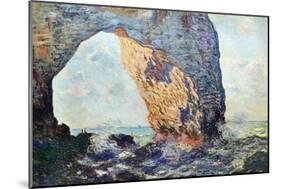 The Rocky Cliffs of ?retat (La Porte Man)-Claude Monet-Mounted Art Print