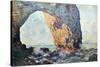 The Rocky Cliffs of ?retat (La Porte Man)-Claude Monet-Stretched Canvas