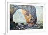 The Rocky Cliffs of ?retat (La Porte Man)-Claude Monet-Framed Premium Giclee Print