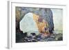 The Rocky Cliffs of ?retat (La Porte Man)-Claude Monet-Framed Art Print