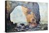 The Rocky Cliffs of ?retat (La Porte Man)-Claude Monet-Stretched Canvas