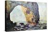 The Rocky Cliffs of ?retat (La Porte Man)-Claude Monet-Stretched Canvas