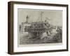 The Roller Steamer Ernest Bazin Leaving Havre on a Trial Trip-Henri Lanos-Framed Giclee Print