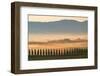 The Rolling Hills and Green Fields at Sunrise, Tuscany, Italy-lkunl-Framed Photographic Print