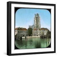 The Rom Canal and the Church, Dordrecht (Netherlands), 1883-Leon, Levy et Fils-Framed Photographic Print