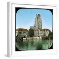 The Rom Canal and the Church, Dordrecht (Netherlands), 1883-Leon, Levy et Fils-Framed Photographic Print