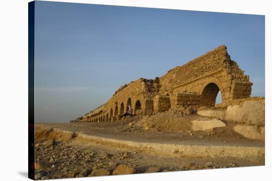 The Roman Aqueduct, Caesarea, Israel, Middle East-Yadid Levy-Stretched Canvas