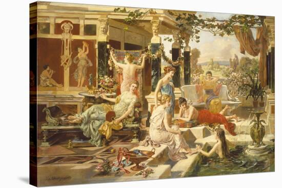 The Roman Bath-Emmanuel Oberhausen-Stretched Canvas