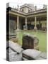 The Roman Baths, Bath, Avon, England, UK-Fraser Hall-Stretched Canvas