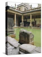 The Roman Baths, Bath, Avon, England, UK-Fraser Hall-Stretched Canvas