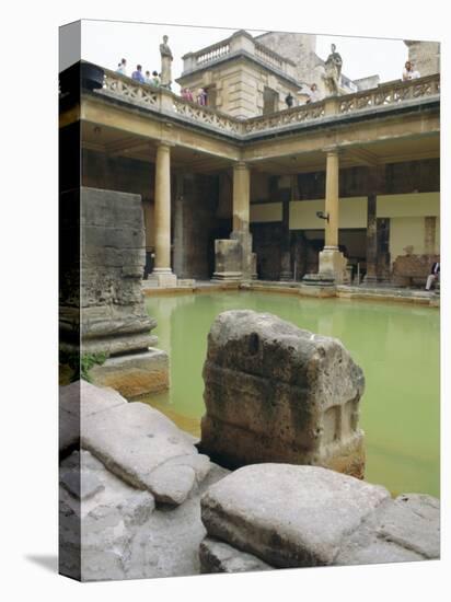 The Roman Baths, Bath, Avon, England, UK-Fraser Hall-Stretched Canvas