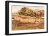 The Roman Baths, Chesters, North Tyne (West View) (Bodycolour on Paper)-Charles Richardson-Framed Giclee Print