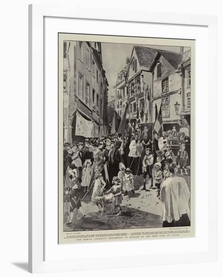 The Roman Catholic Procession in Honour of the Fete Dieu at Dinan-Frederic De Haenen-Framed Giclee Print