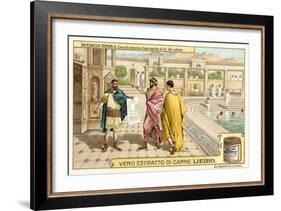 The Roman Emperor Caracalla Inspecting Public Baths He Had Built-null-Framed Giclee Print