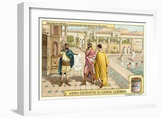 The Roman Emperor Caracalla Inspecting Public Baths He Had Built-null-Framed Giclee Print