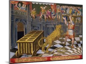The Roman Emperor Commodus Fires an Arrow to Subdue a Leopard Which Has Escaped-Jan van der Straet-Mounted Giclee Print