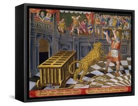 The Roman Emperor Commodus Fires an Arrow to Subdue a Leopard Which Has Escaped-Jan van der Straet-Framed Stretched Canvas