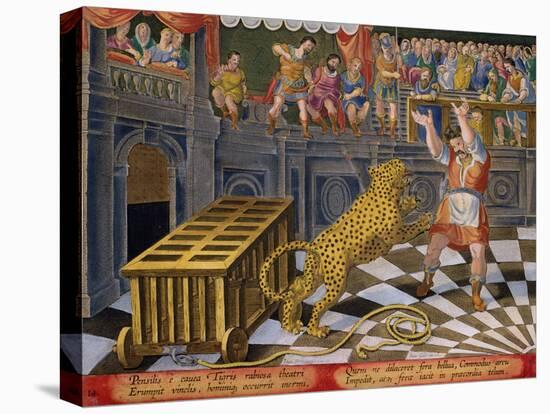 The Roman Emperor Commodus Fires an Arrow to Subdue a Leopard Which Has Escaped-Jan van der Straet-Stretched Canvas