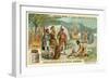 The Roman Emperor Trajan Camped on the Banks of the Danube-null-Framed Giclee Print