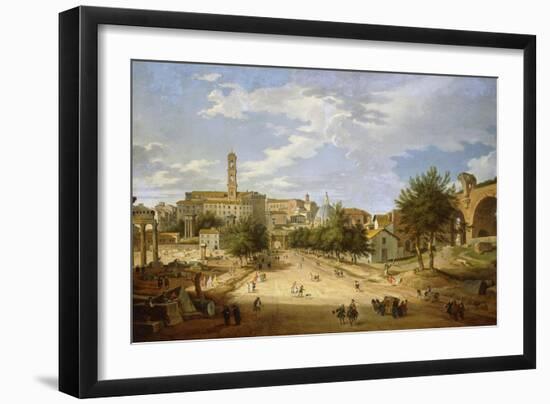 The Roman Forum and the Campidoglio Seen from the Arch of Constantine, 1751-Giovanni Paolo Pannini-Framed Giclee Print