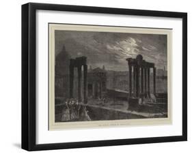 The Roman Forum by Moonlight-Charles Auguste Loye-Framed Giclee Print