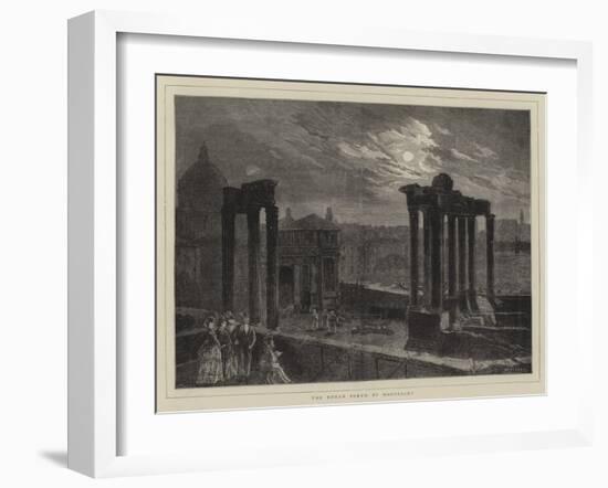 The Roman Forum by Moonlight-Charles Auguste Loye-Framed Giclee Print